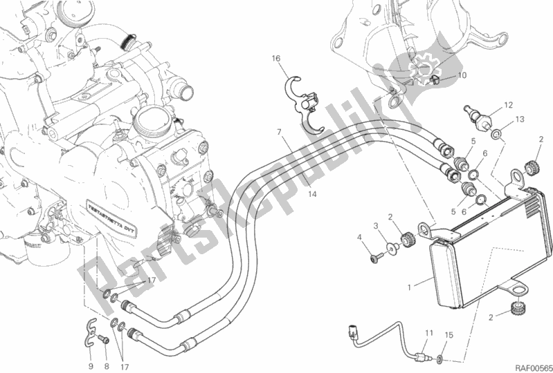 Toutes les pièces pour le Refroidisseur D'huile du Ducati Multistrada 1200 S ABS 2016